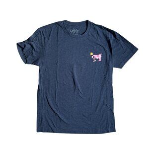 GOAT USA Valentine's Day Navy Tshirt Hearts Mens Small EUC